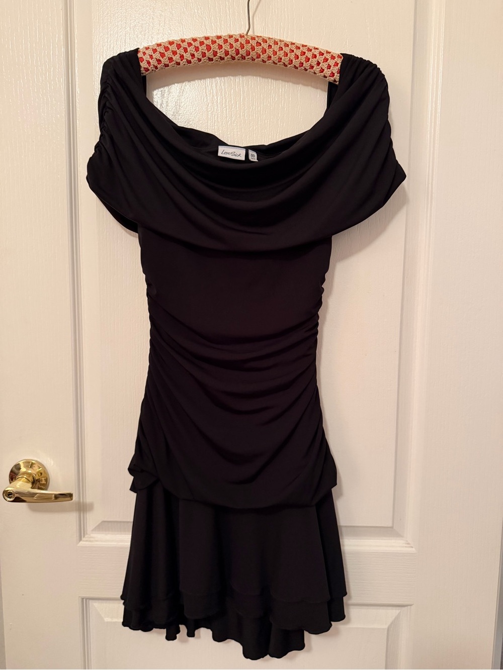 LoveSick by Torrid Black Off-Shoulder Ruched Layered Mini Dress
